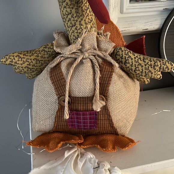 Farmhouse Color Rustic Multi-Fabric Thanksgiving Stuffed Turkey 19” Table Topper - Picture 10 of 16